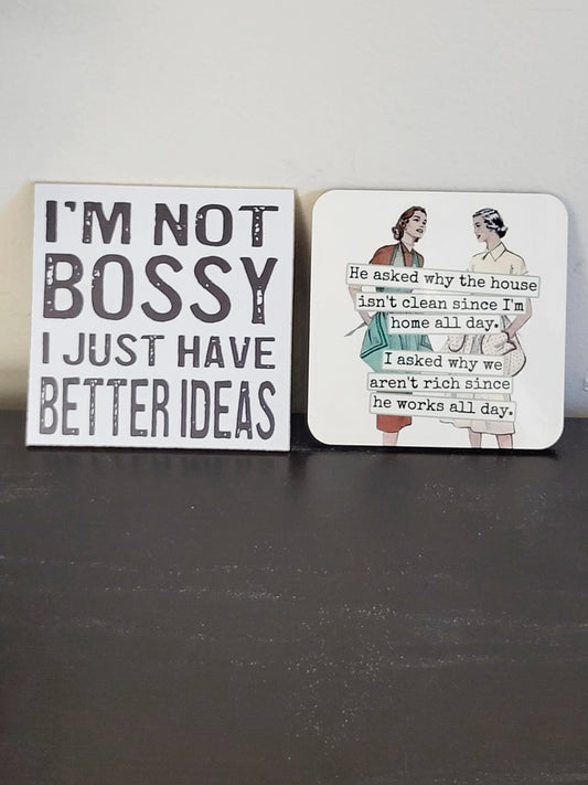 NEW - Cedar Mountain Studios cork coaster set