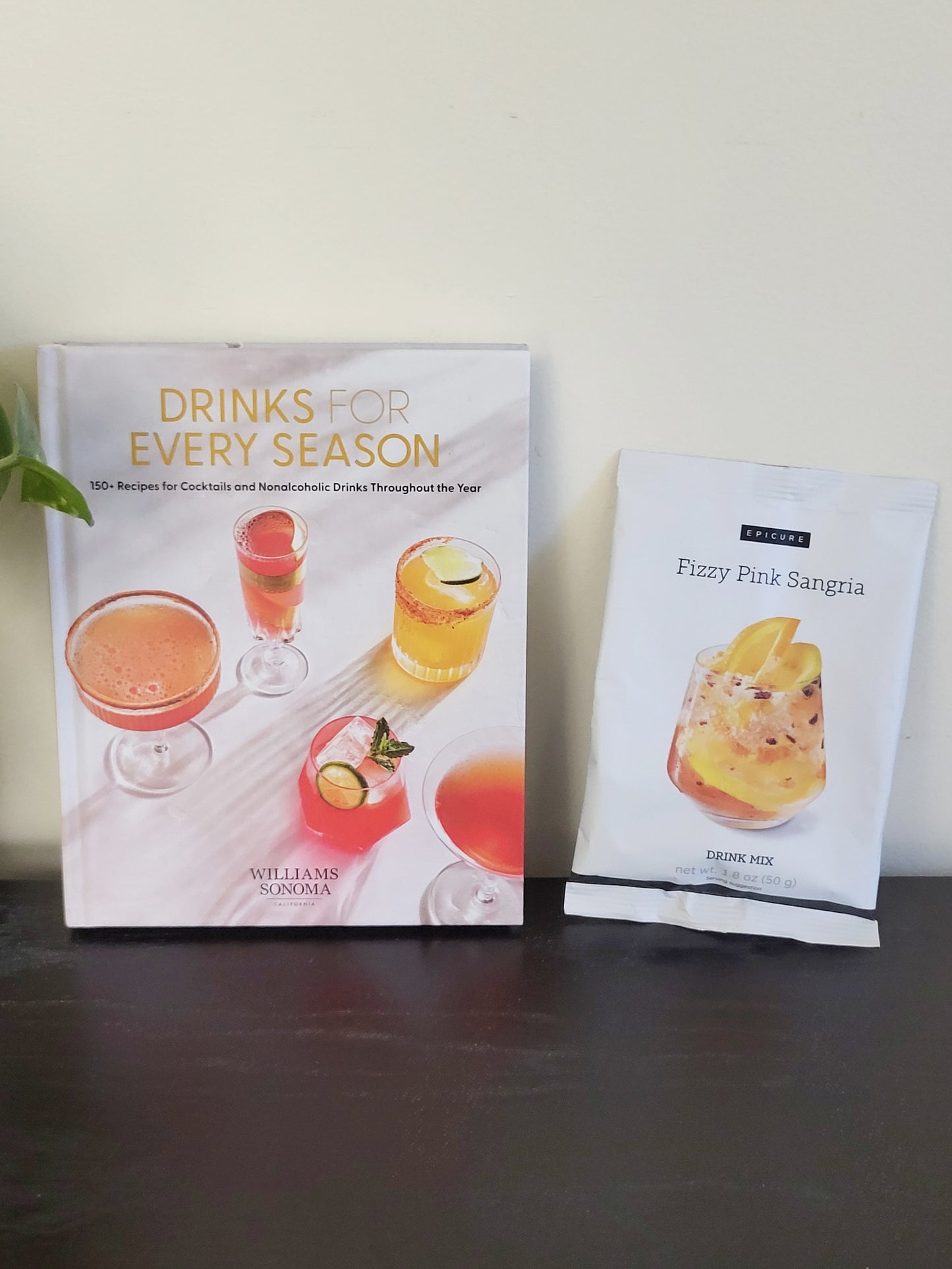 Drinks For Every Seasons hardcover book + Epicure Fizzy Pink Sangria Mix (sorry, no shipping)