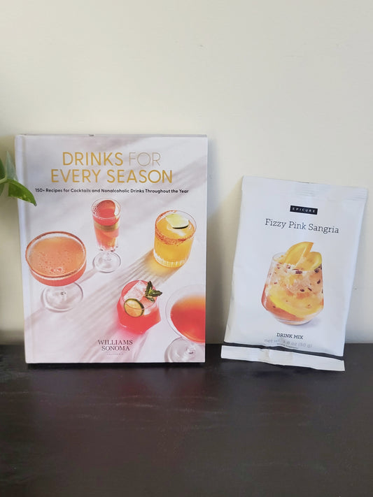 Drinks For Every Seasons hardcover book + Epicure Fizzy Pink Sangria Mix (sorry, no shipping)