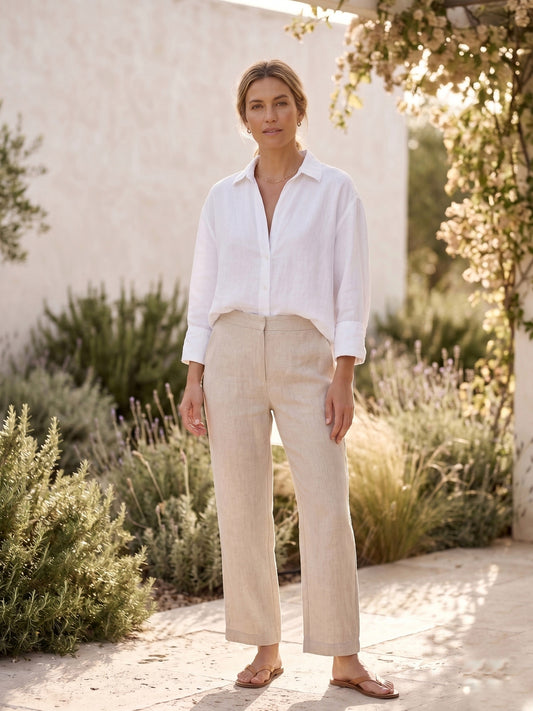 Zara white loose fit linen top | Size small