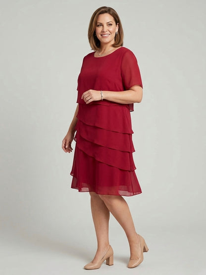 Red tiered special occasion dress | Size LARGE