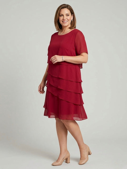 Red tiered special occasion dress | Size LARGE
