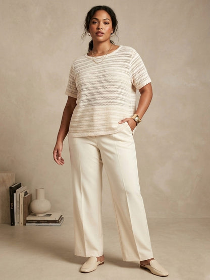 Reitmans ivory open knit lightweight sweater | Size LARGE