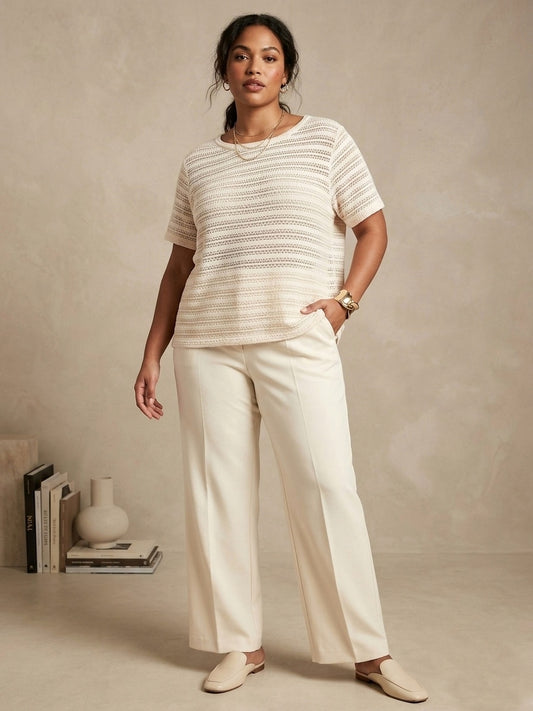 Reitmans ivory open knit lightweight sweater | Size LARGE
