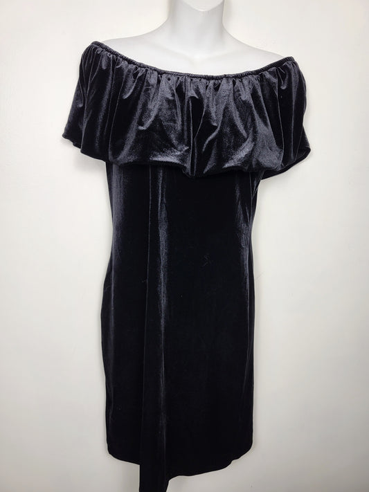 NEW - b. Young black velvet off the shoulder "Lavish" dress | Size MEDIUM