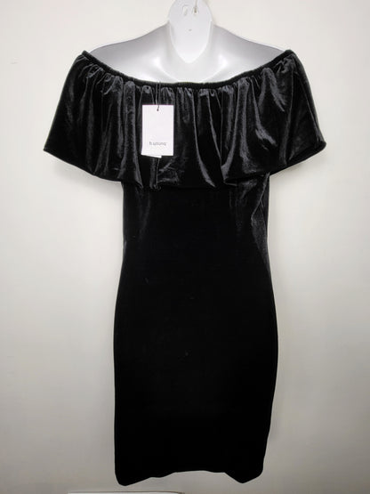 NEW - b. Young black velvet off the shoulder "Lavish" dress | Size MEDIUM