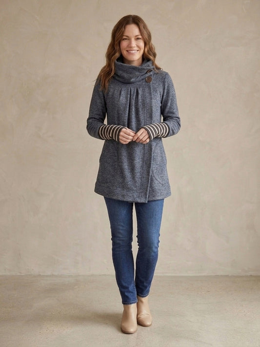 Toad in a Tree handmade cowl neck coat | Size MEDIUM