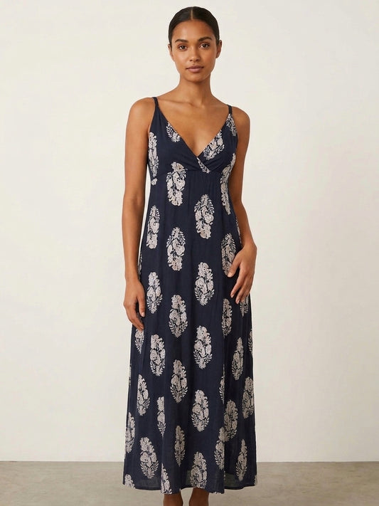 Unbranded black floral print sleeveles dress | Size SMALL