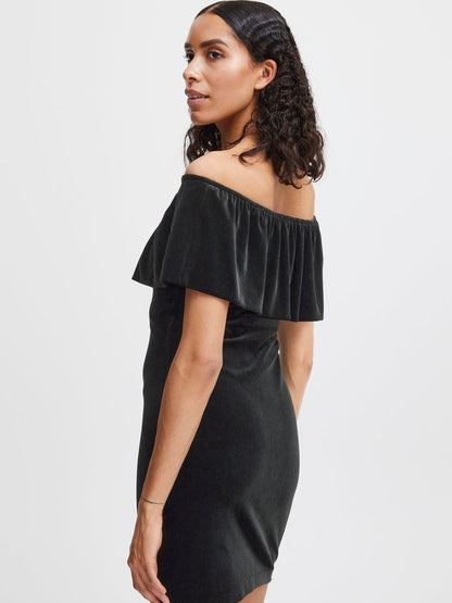 NEW - b. Young black velvet off the shoulder "Lavish" dress | Size MEDIUM