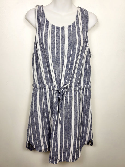 Old Navy blue striped sleeveless dress with cinch waist | Size large