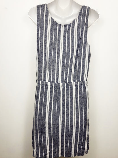 Old Navy blue striped sleeveless dress with cinch waist | Size large
