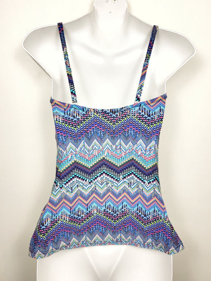 Profile by Gottex bandeau tankini top in zig zag pattern | Size 12