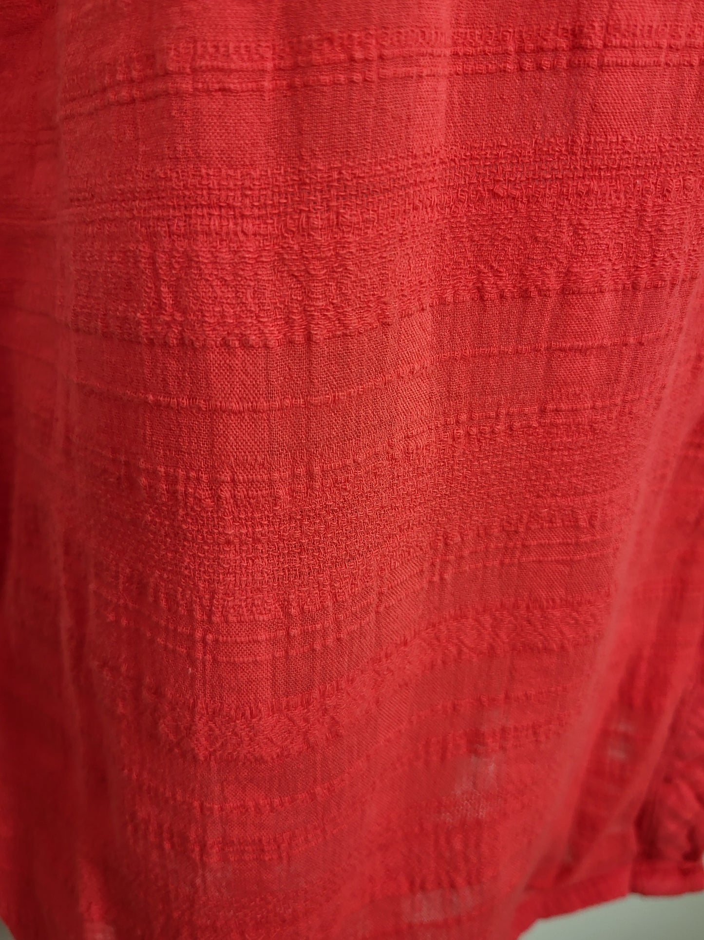 Allison Daley coral-red textured button down blouse | Size 12