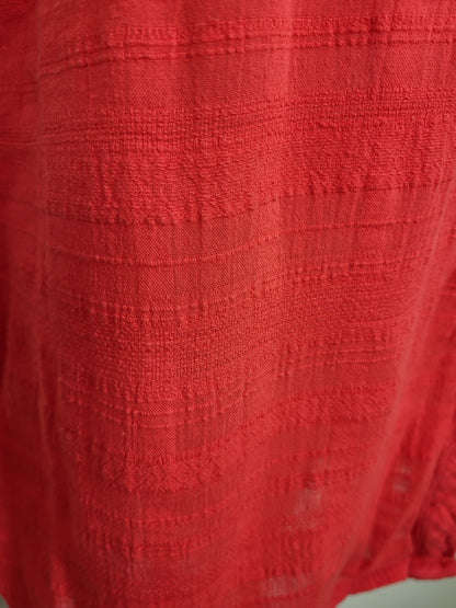 Allison Daley coral-red textured button down blouse | Size 12