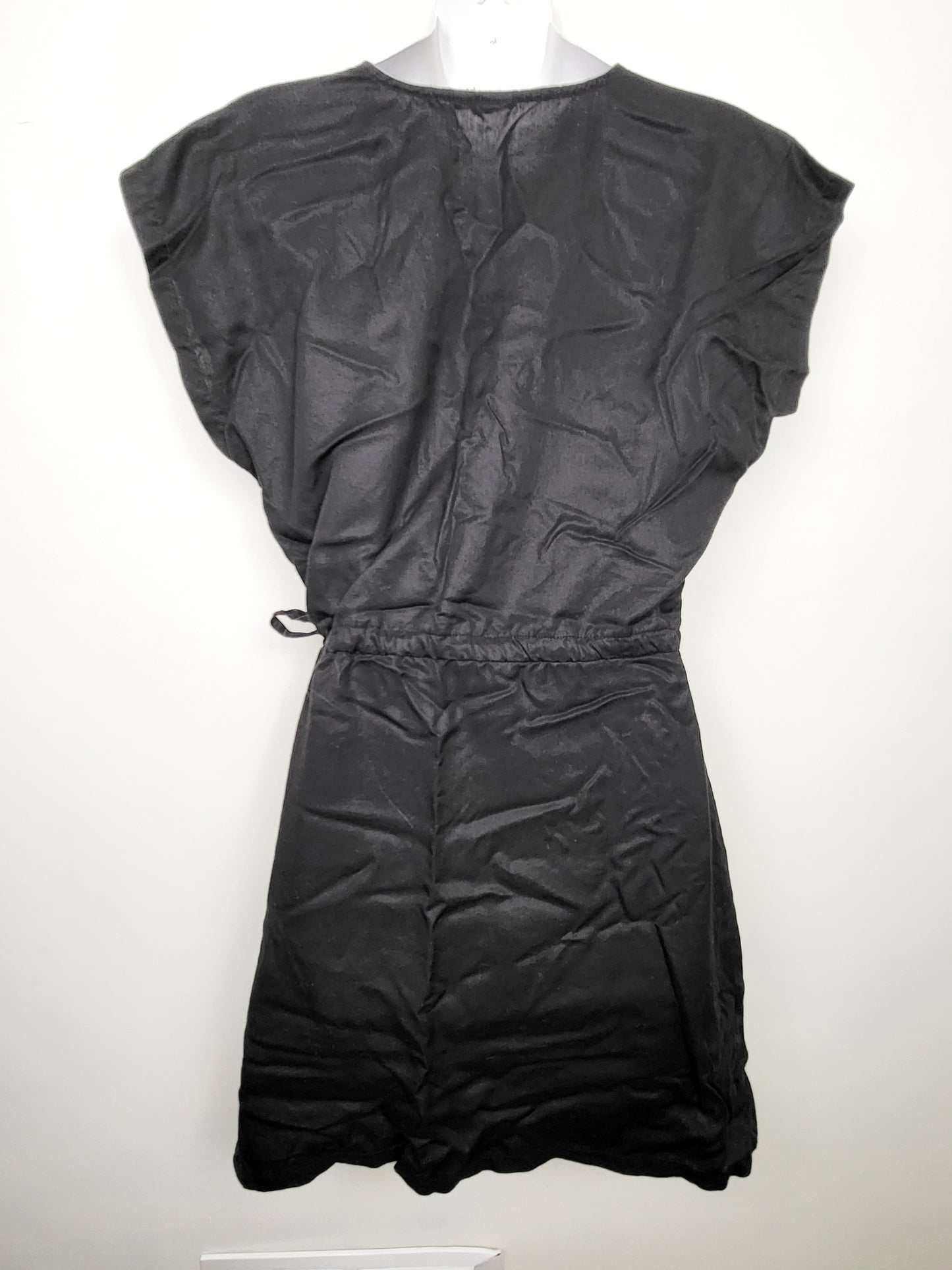 Tentree black Woven Tencel Wrap Dress | Size MEDIUM