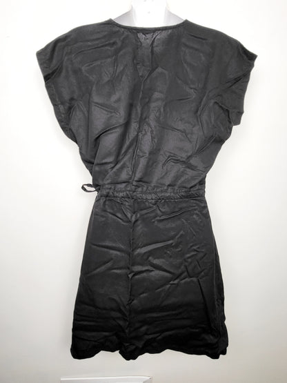 Tentree black Woven Tencel Wrap Dress | Size MEDIUM