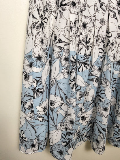 Ricki's white and blue floral print sleeveless fit 'n flare dress | Size 16