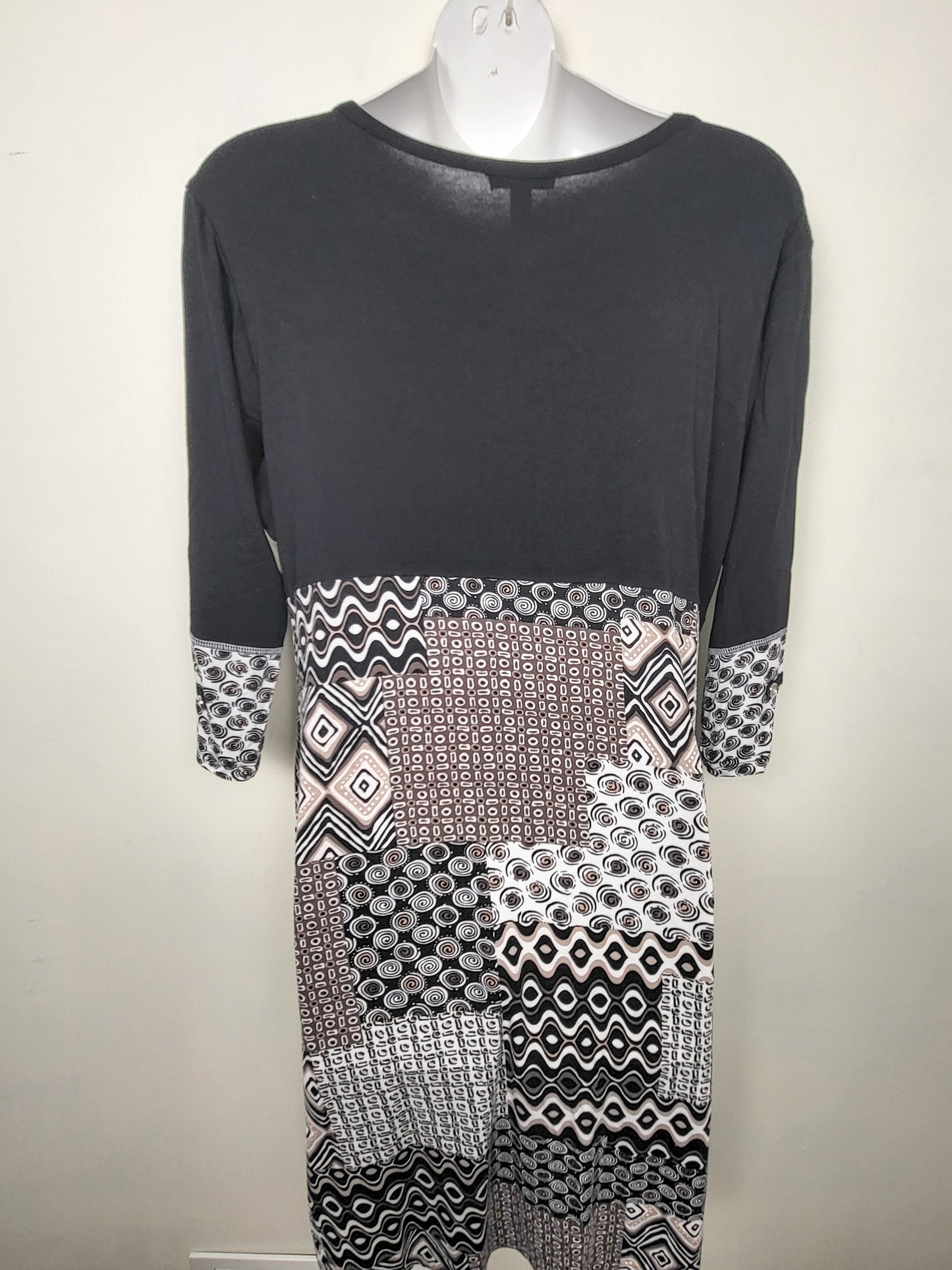 Linea Domani abstract print rayon dress | Size XL