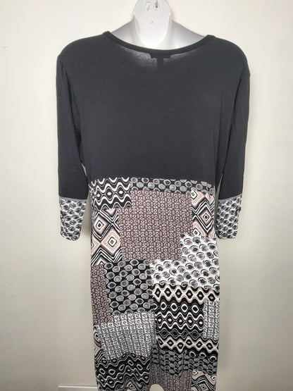 Linea Domani abstract print rayon dress | Size XL