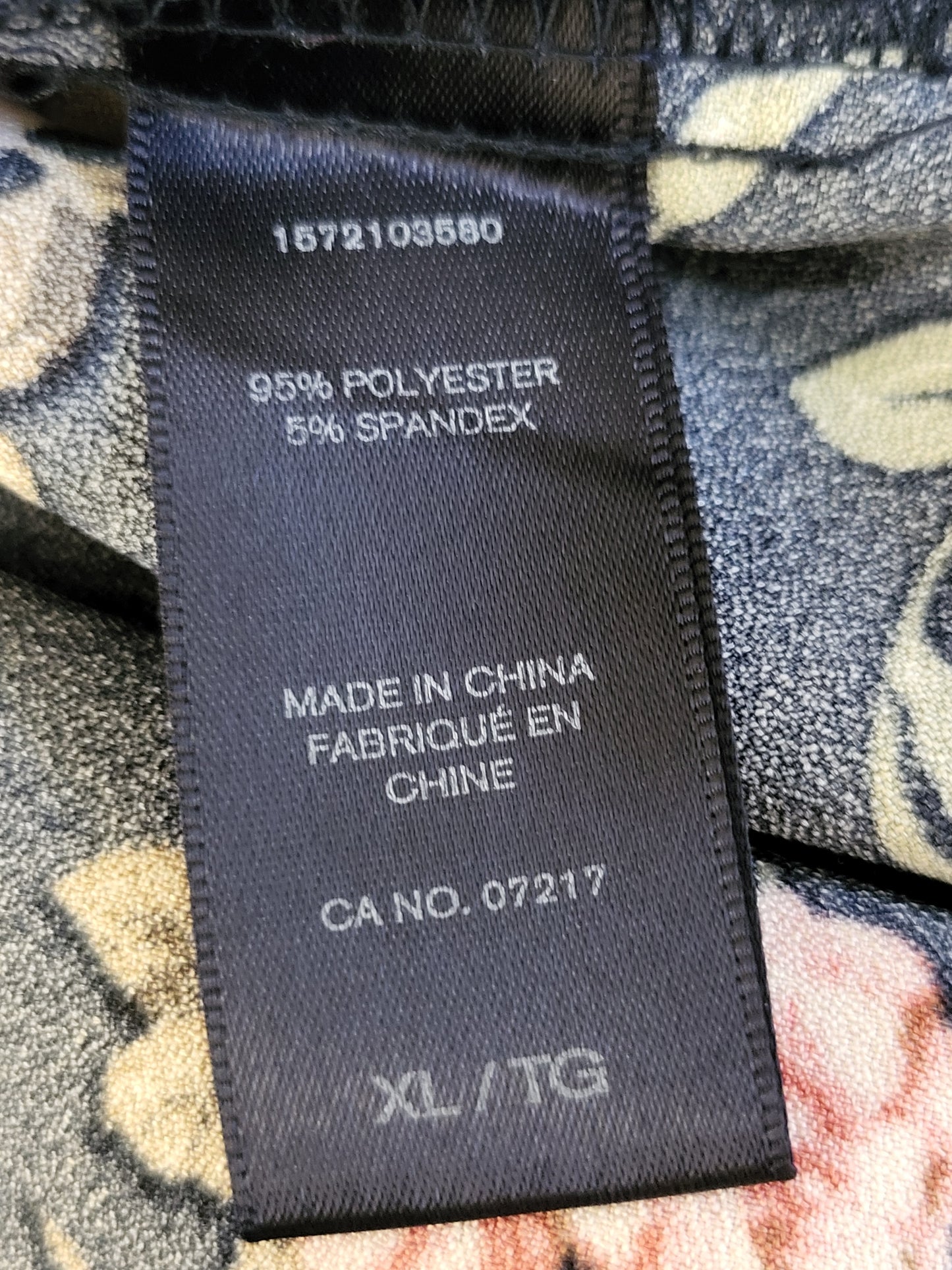 Warehouse One navy floral print half button dress | Size XL