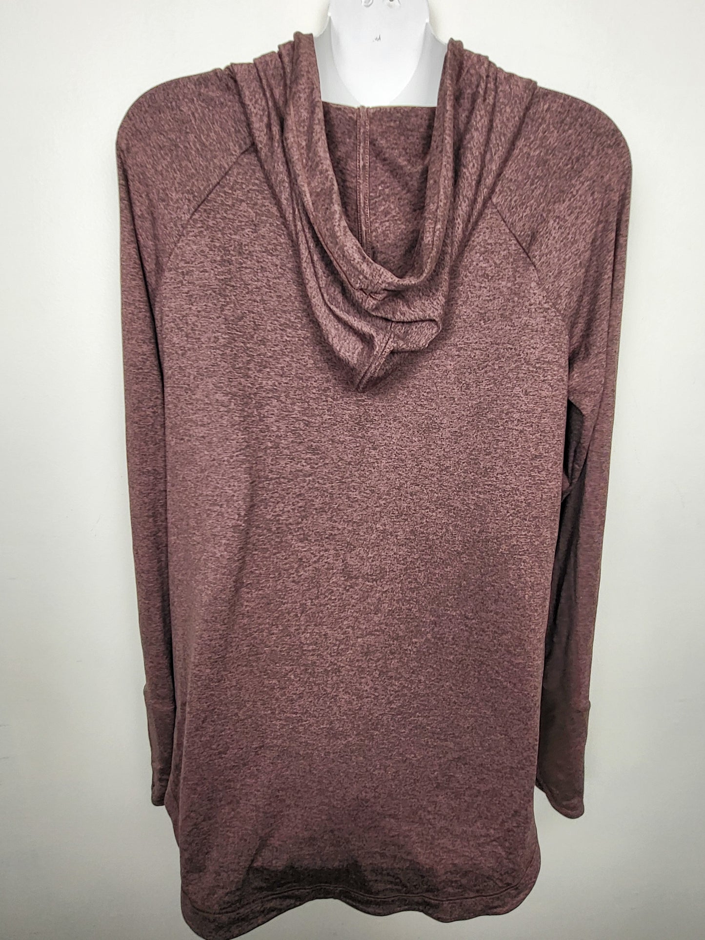 Athleta Uptempo Hoodie in a heathered mauve colour | Size MEDIUM
