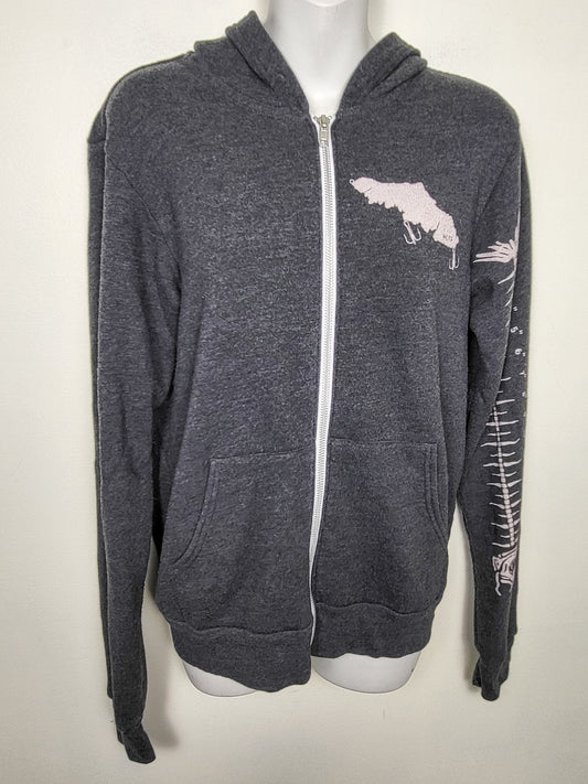 Westcoastees grey fleecy lined zip up hoodie | Size SMALL