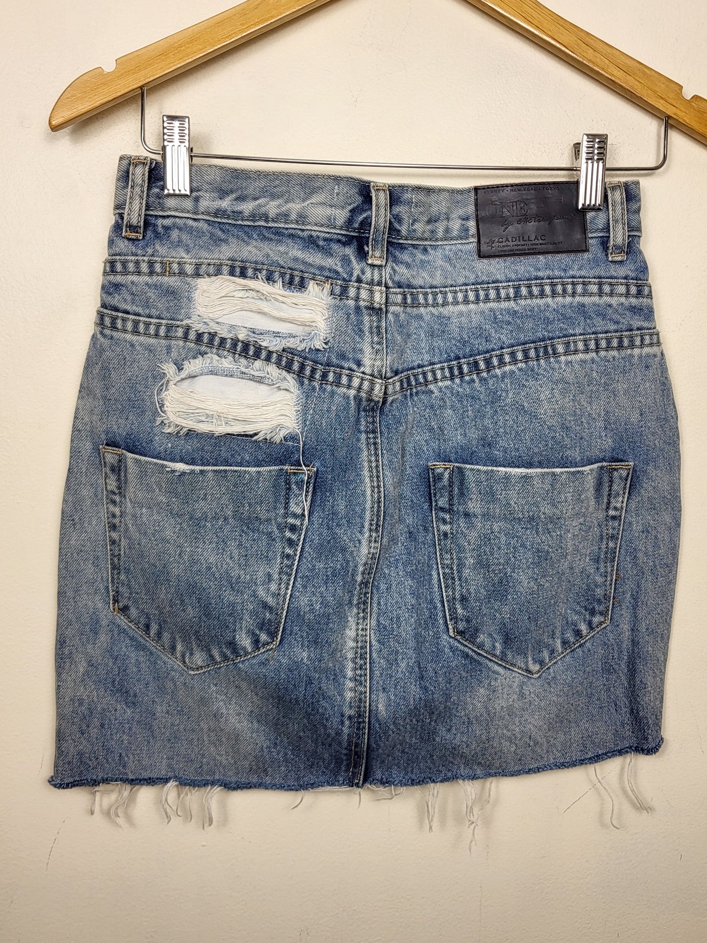 One Teaspoon distressed denim mini skirt | Size 26 - AS IS