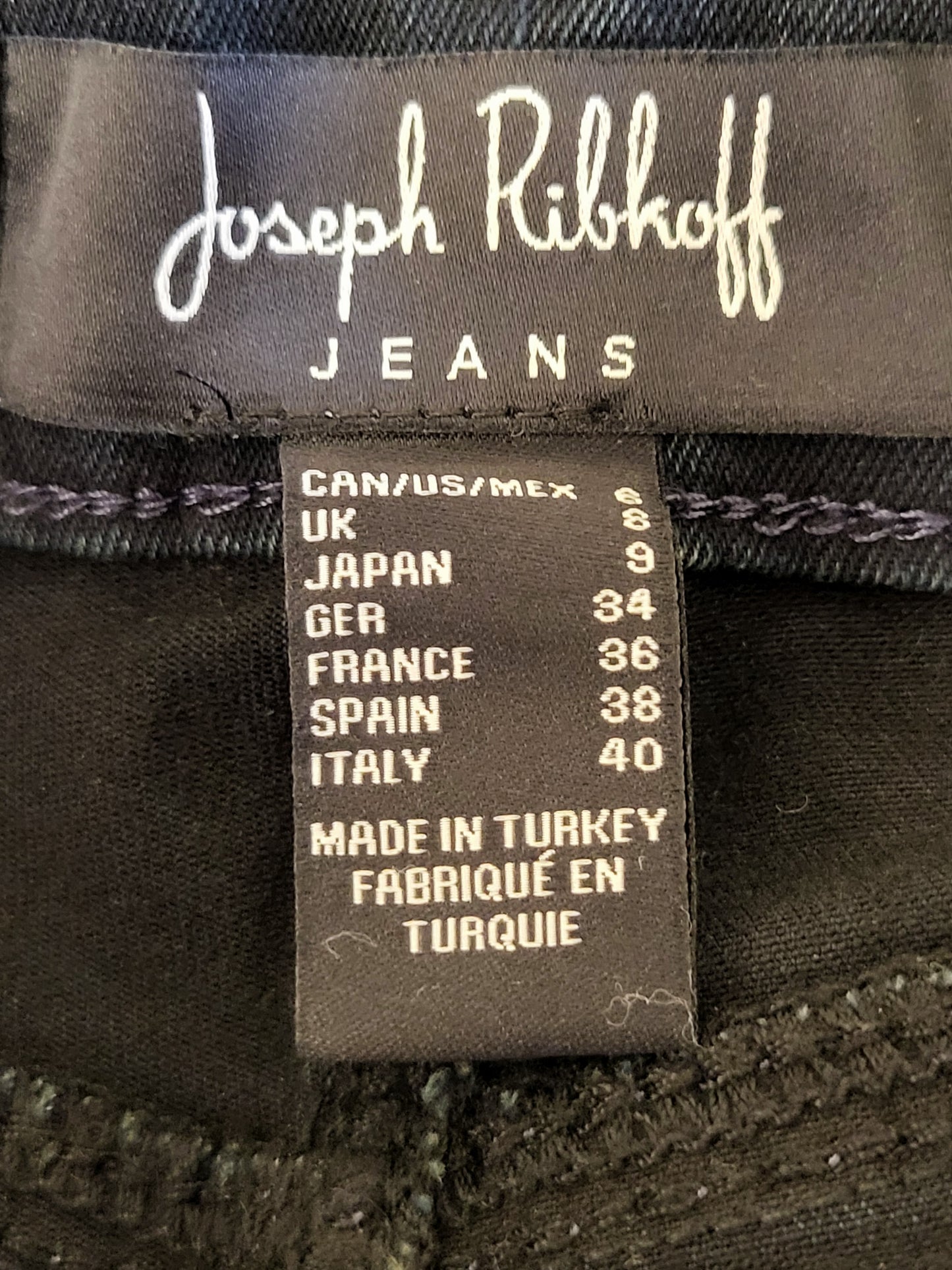 Joseph Ribkoff classic slim jeg jeans with rhinestone strips | Size 6
