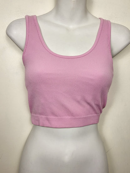 Streetwear Society pink ribbed cropped tank top | Size SMALL / MEDIUM