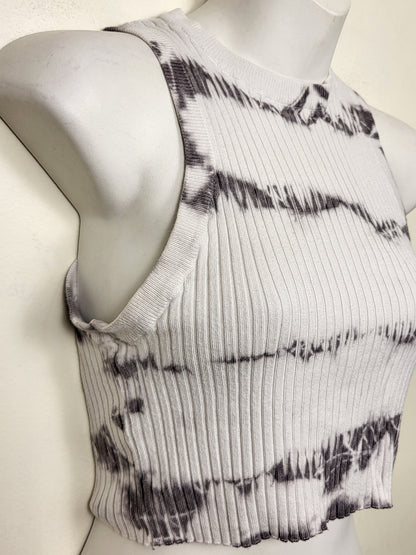 Garage ribbed tie dye style cropped tank top | Size SMALL