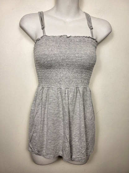 Forever 21 grey smocked sleeveless romper | Size SMALL