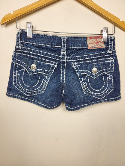 True Religion Joey Super T Low-Rise Denim Shorts | Size 26