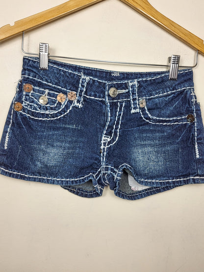 True Religion Joey Super T Low-Rise Denim Shorts | Size 26