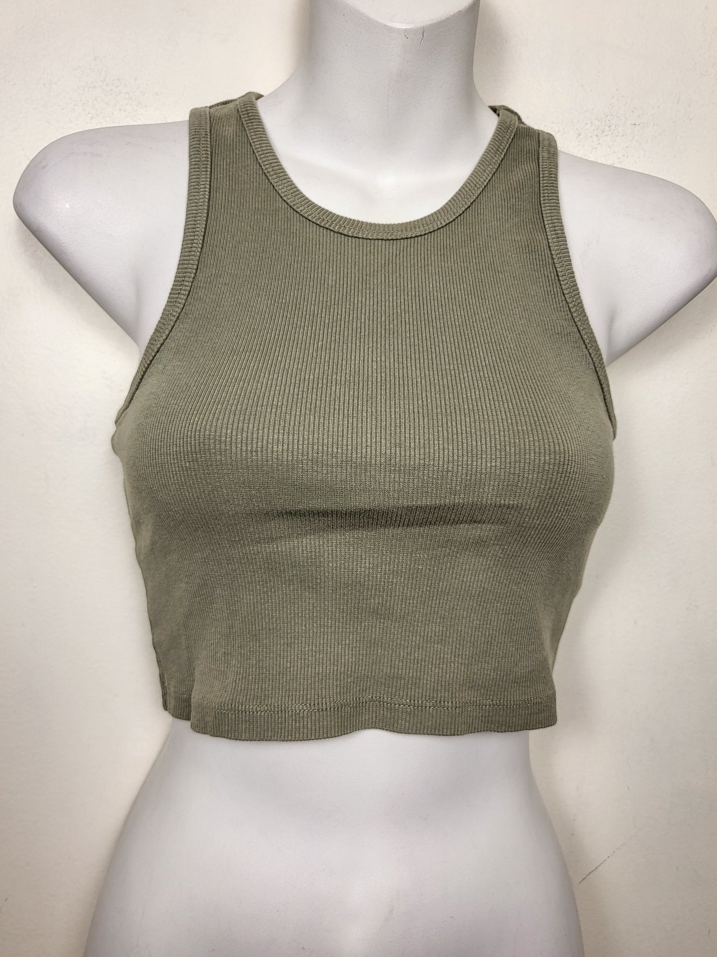 Streetwear Society green ribbed cropped tank top | Size SMALL