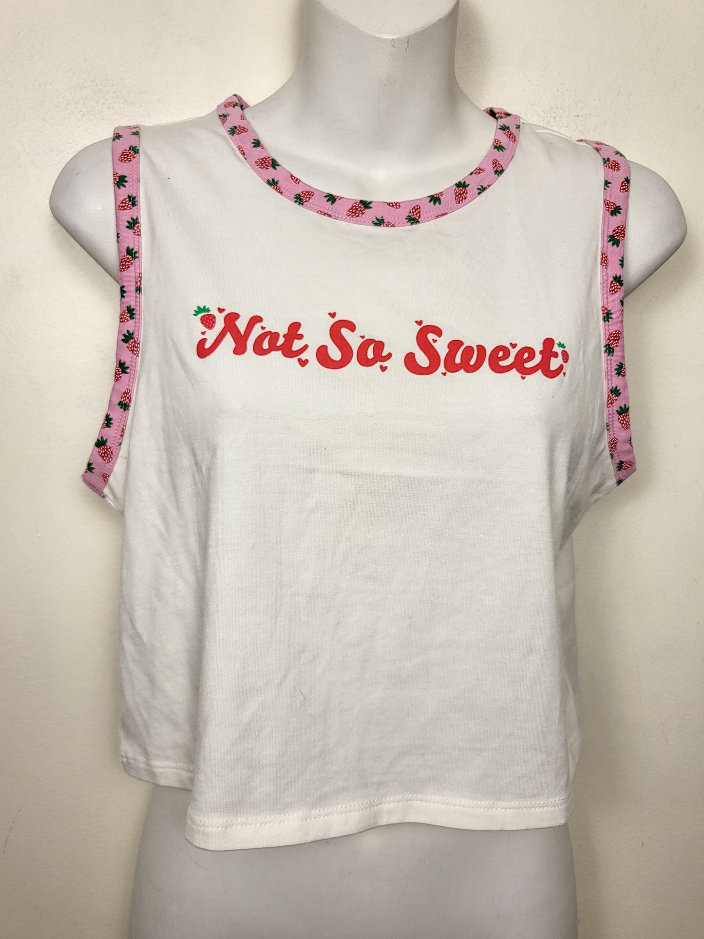 White "Not So Sweet" cropped tank top | Size MEDIUM