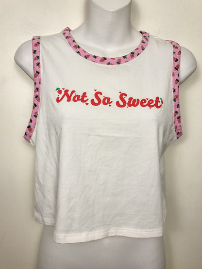 White "Not So Sweet" cropped tank top | Size MEDIUM