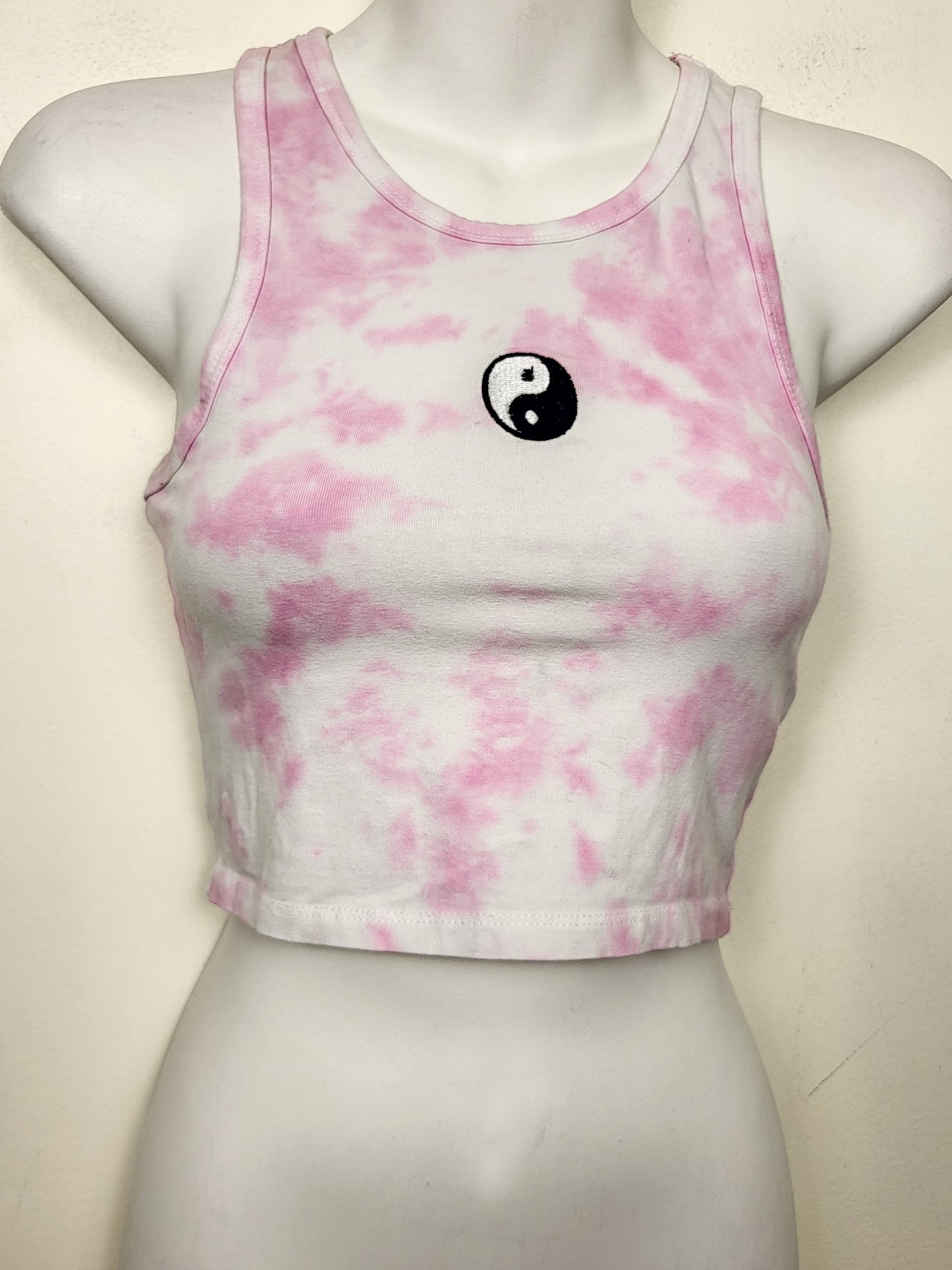 Streetwear Society pink tie dyed cropped tank top | Size SMALL