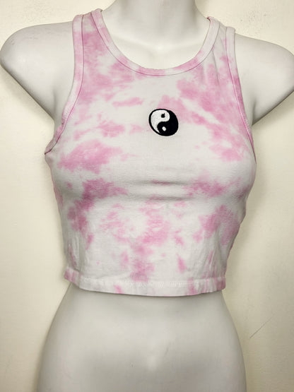 Streetwear Society pink tie dyed cropped tank top | Size SMALL