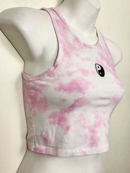 Streetwear Society pink tie dyed cropped tank top | Size SMALL