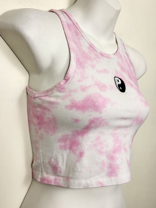 Streetwear Society pink tie dyed cropped tank top | Size SMALL