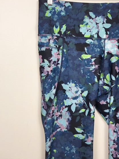 Old Navy floral print high rise powersoft leggings | Size LARGE