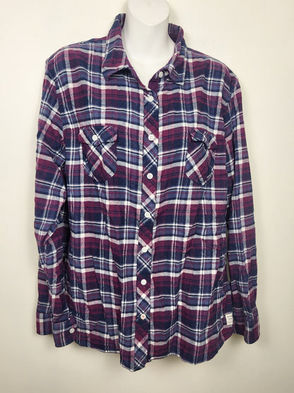 Vintage Weatherproof plaid flannel button down shirt | Size XXL