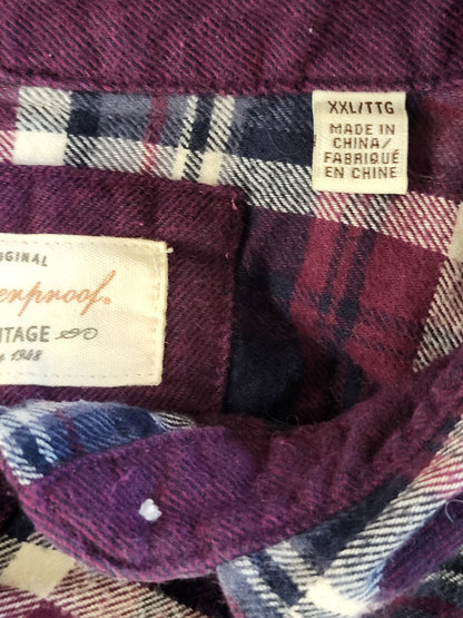Vintage Weatherproof plaid flannel button down shirt | Size XXL