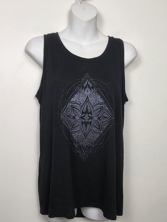 Gaim black scoop neck yoga tank top | Size LARGE