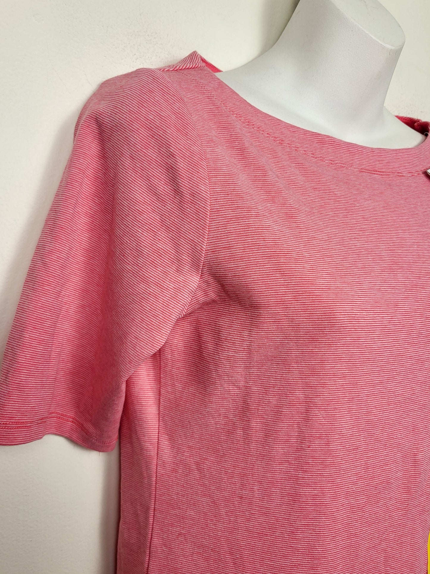 NEW - Seg'ments pink striped boat neck t-shirt | Size SMALL
