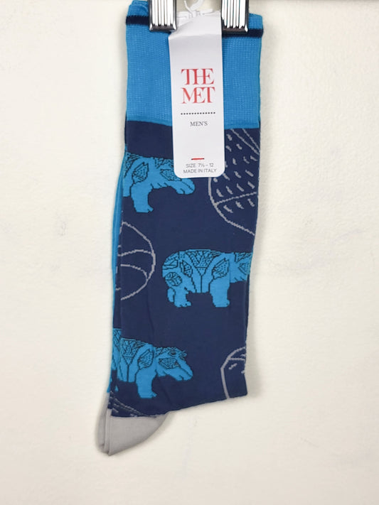 NEW - The Met blue Hippotamus socks | Size 7.5 to 12 shoe size