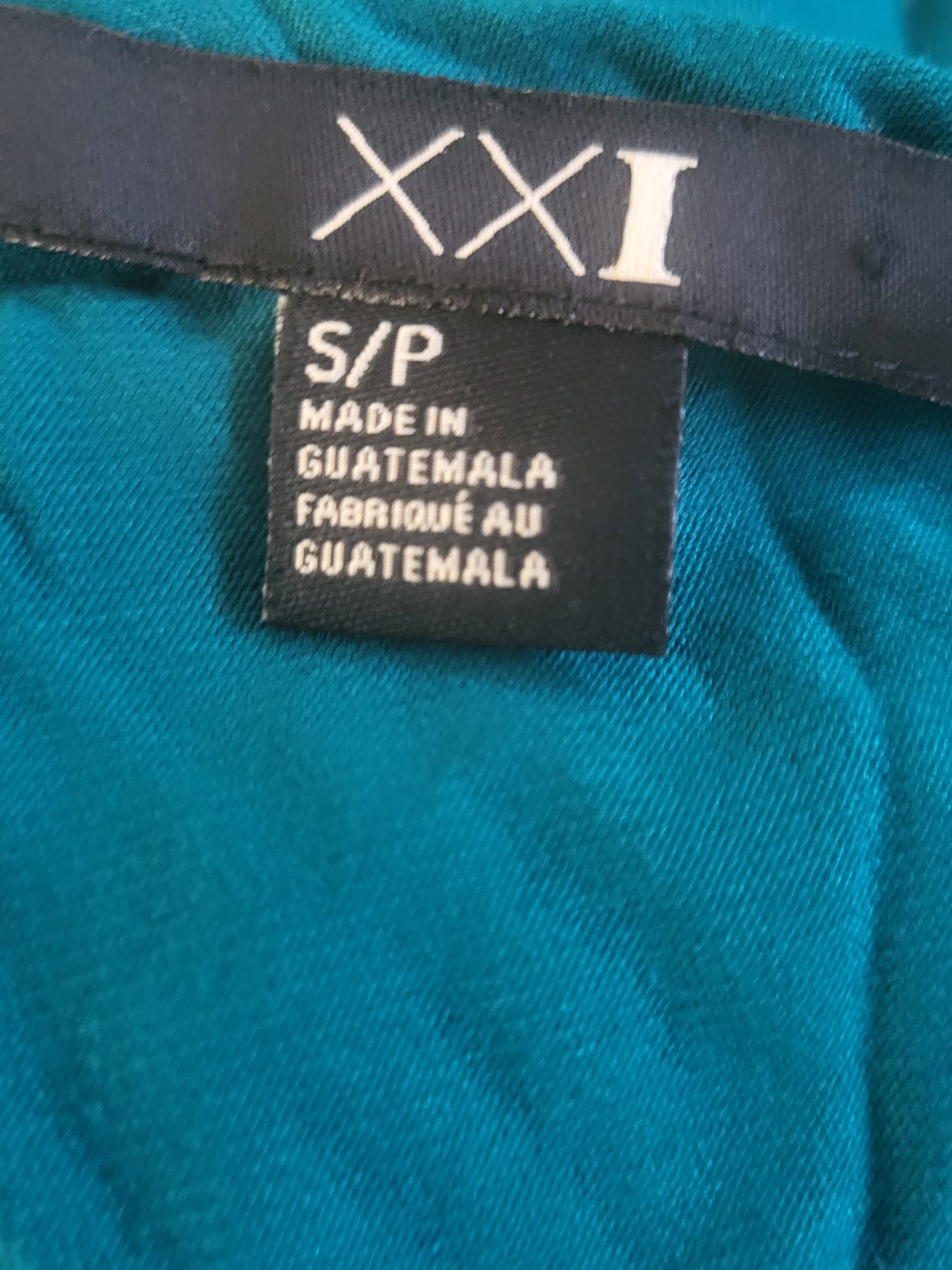 XXI (Forever 21) teal one shoulder rayon dolman top | Size SMALL