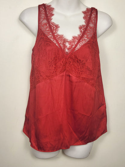 NEW - H and M red lace trimmed camisole top | Size SMALL