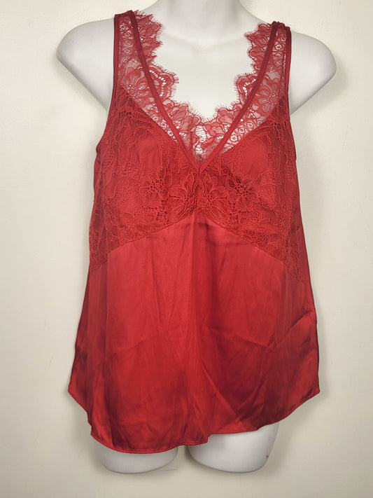 NEW - H and M red lace trimmed camisole top | Size SMALL