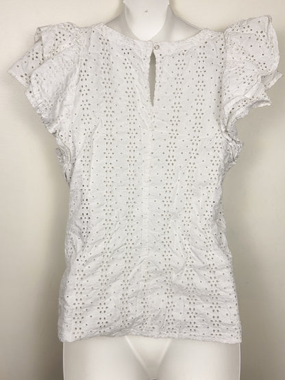 Gap white eyelet ruffle blouse | Size XS